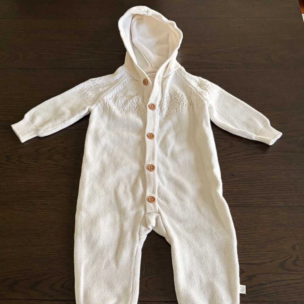 Little Planet by Carters Organic Baby Hooded Sweater Jumpsuit (9M) - Picture 3 of 7